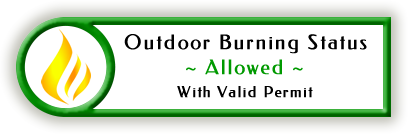 Outdoor burning status allowed with valid permit